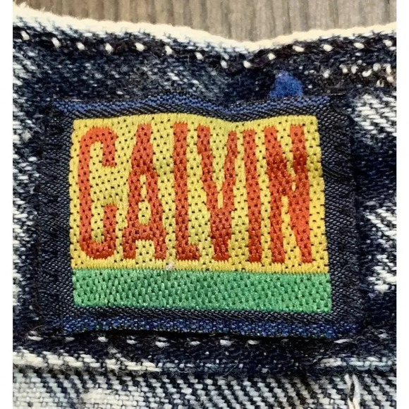 Vtg 80s Calvin By Calvin Klein Jean Skirt Stone Wash Size 11/12 EUC Made In USA - Picture 7 of 11